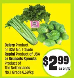 FreshCo Celery, Rapini or Brussels Sprouts 6.59/kg offer