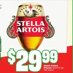 FreshCo Stella Artois Pilsner 12x473 mL Tall Cans offer