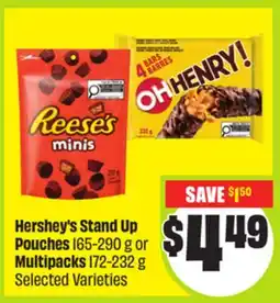 FreshCo Hershey's Stand Up Pouches 165-290 g or Multipacks 172-232 g Selected Varieties offer