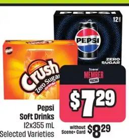 FreshCo Pepsi Soft Drinks 12x355 mL Selected Varieties offer
