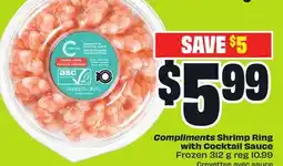 FreshCo Compliments Shrimp Ring with Cocktail Sauce Frozen 312 g offer