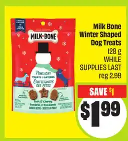FreshCo Milk Bone Winter Shaped Dog Treats 128 g offer
