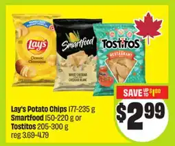 FreshCo Lay's Potato Chips 177-235 g, Smartfood 150-220 g or Tostitos 205-300 g offer