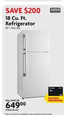 Home Hardware 18 Cu. Ft. Refrigerator offer
