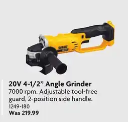 Home Hardware 20V 4-1/2 Angle Grinder offer