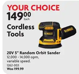 Home Hardware 20V 5 Random Orbit Sander offer