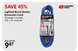 Home Hardware Lighted Block Heater Extension Cord offer