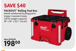 Home Hardware PACKOUT Rolling Tool Box offer