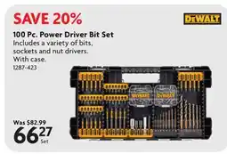 Home Hardware 100 Pc. Power Driver Bit Set offer