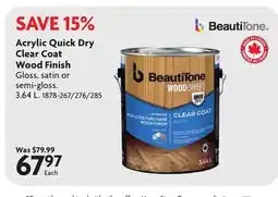 Home Hardware Acrylic Quick Dry Clear Coat Wood Finish offer
