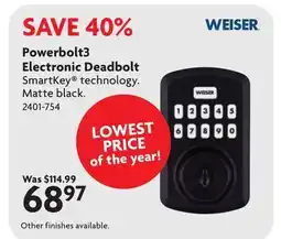 Home Hardware Powerbolt3 Electronic Deadbolt offer