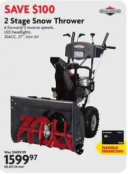 Home Hardware 2 Stage Snow Thrower offer