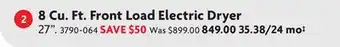 Home Hardware 8 Cu. Ft. Front Load Electric Dryer offer