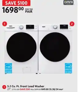 Home Hardware 5.2 Cu. Ft. Front Load Washer offer