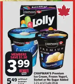 Foodland CHAPMAN'S Premium Ice Cream, Frozen Yogurt, Sorbet or No Sugar Added offer