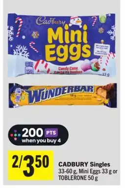 Foodland CADBURY Singles offer