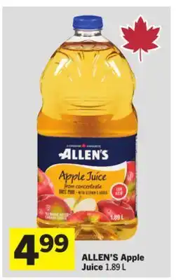 Foodland ALLEN'S Apple Juice offer
