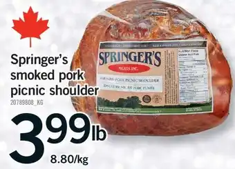 Fortinos SPRINGER'S SMOKED PORK PICNIC SHOULDER offer