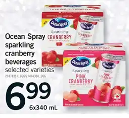 Fortinos OCEAN SPRAY SPARKLING CRANBERRY BEVERAGES, 6x340 mL offer