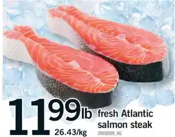 Fortinos fresh Atlantic salmon steak offer