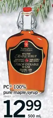 Fortinos PC 100% PURE MAPLE SYRUP, 500 mL offer