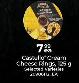 Fortinos CASTELLO CREAM CHEESE RINGS, 125 G offer