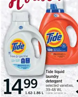 Fortinos TIDE LAUNDRY DETERGENT, 39-48 WL, 1.62-1.86 L offer