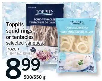 Fortinos TOPPITS SQUID RINGS OR TENTACLES, 500/550 g offer