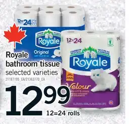 Fortinos ROYALE BATHROOM TISSUE, 12=24 ROLLS offer