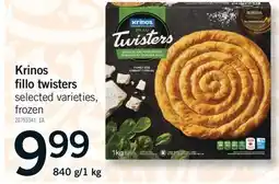 Fortinos KRINOS FILLO TWISTERS, 840 G/1 KG offer