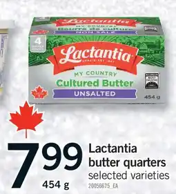 Fortinos LACTANTIA BUTTER QUARTERS, 454 G offer