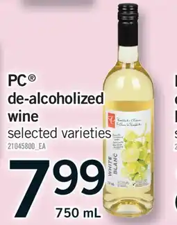 Fortinos PC DE-ALCOHOLIZED WINE, 750 mL offer