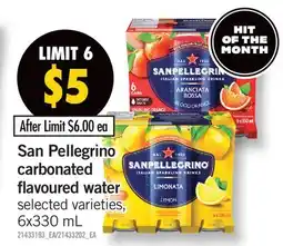 Fortinos SAN PELLEGRINO CARBONATED FLAVOURED WATER, 6x330 mL offer