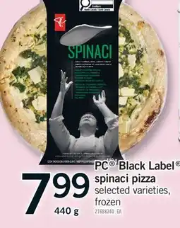 Fortinos PC BLACK LABEL SPINACI PIZZA, 440 G offer