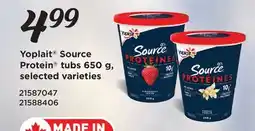 Fortinos YOPLAIT SOURCE PROTEIN TUBS, 650 G offer