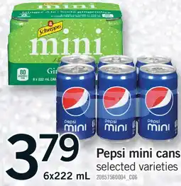Fortinos PEPSI MINI CANS, 6x222 mL offer