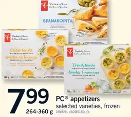 Fortinos PC APPETIZERS, 264-360 G offer
