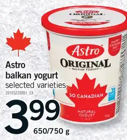 Fortinos ASTRO BALKAN YOGURT, 650/750 G offer