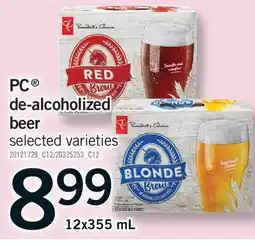 Fortinos PC DE-ALCOHOLIZED BEER, 12X355 ML offer