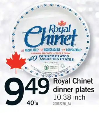 Fortinos ROYAL CHINET DINNER PLATES, 40's offer
