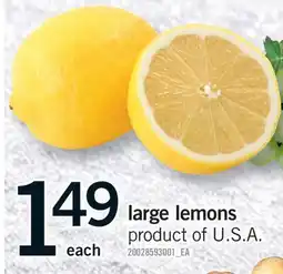 Fortinos LARGE LEMONS offer