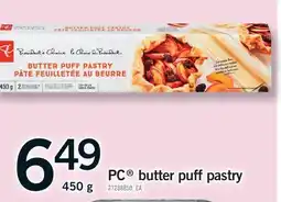 Fortinos PC BUTTER PUFF PASTRY, 450 G offer