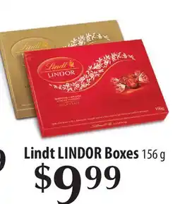 Fortinos LINDT LINDOR BOXES, 156 G offer