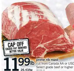 Fortinos PRIME RIB ROAST offer