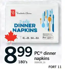 Fortinos PC DINNER NAPKINS, 180'S offer