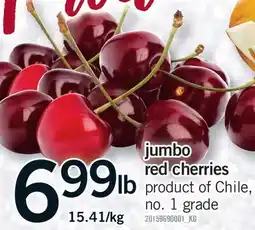 Fortinos JUMBO RED CHERRIES offer