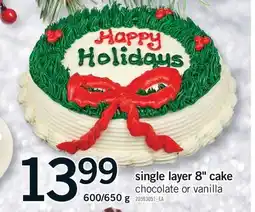 Fortinos SINGLE LAYER 8 CAKE, 600/650 G offer