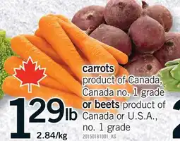 Fortinos CARROTS or BEETS offer