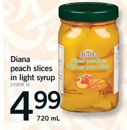 Fortinos DIANA PEACH SLICES IN LIGHT SYRUP, 720 ML offer