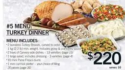 Fortinos 5 MENU: TURKEY DINNER offer